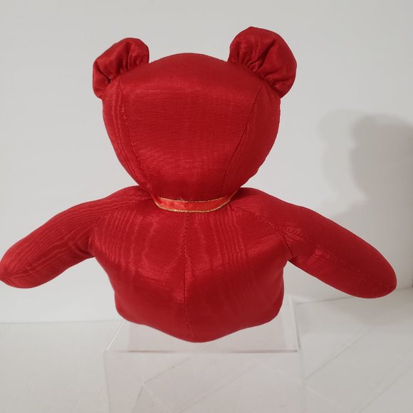 Crafty Lady Red Stuffed Teddy Bear Firm Chubby Plush Bear Sits On Its Own - Picture 3 of 11